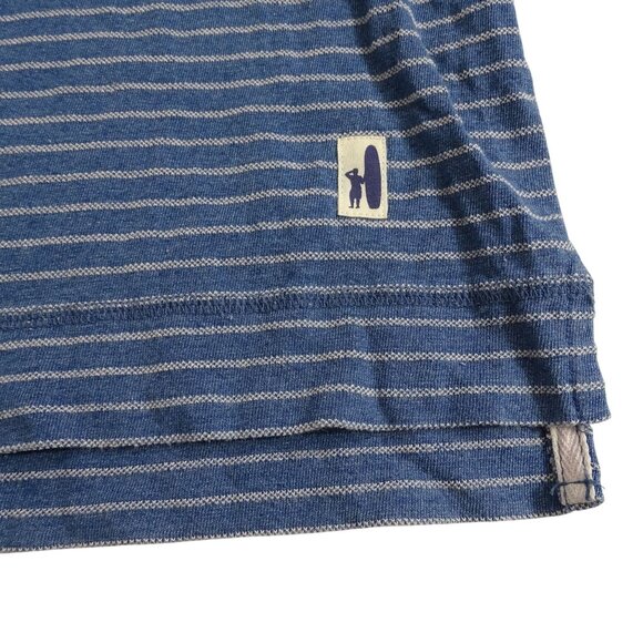 Johnnie-O Hangin Out Blue Striped Long Sleeve Henley Shirt Men Size XL Cotton - Picture 4 of 13